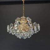 Large gilded brass and crystal chandelier by Kinkeldey, Germany, 1960s.