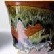 Pair of vintage 80s-90s Japanese-style stoneware pots, studio pottery, handcrafted and signed