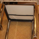 Set de 3 chaises années 70 blanches et inox