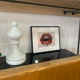 Lampe Opaline blanche forme de pion d’echec, Vintage
