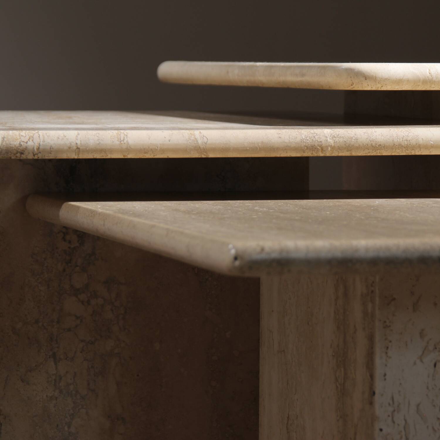 Nesting Table Set in Travertine | Italy 1970s