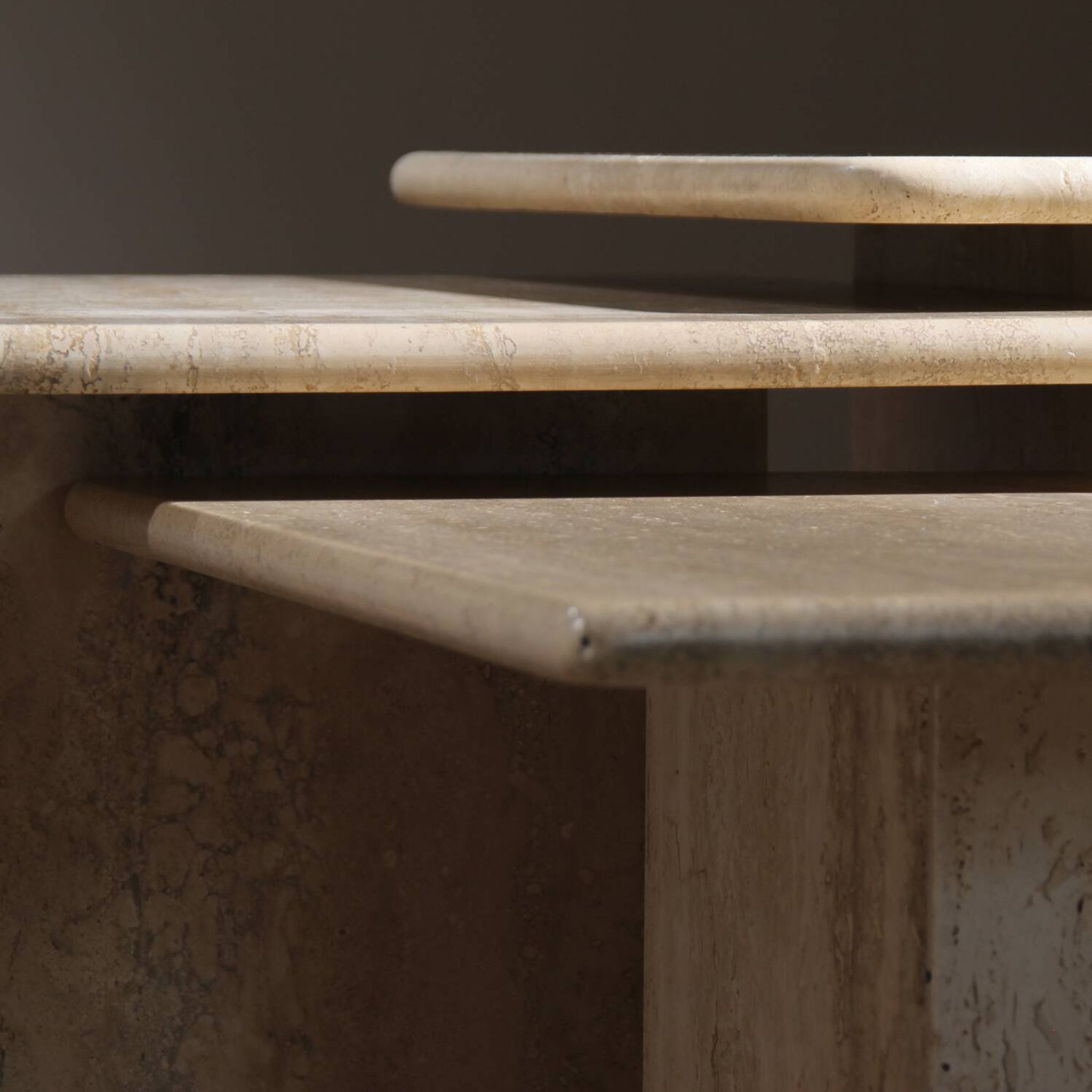 Nesting Table Set in Travertine | Italy 1970s