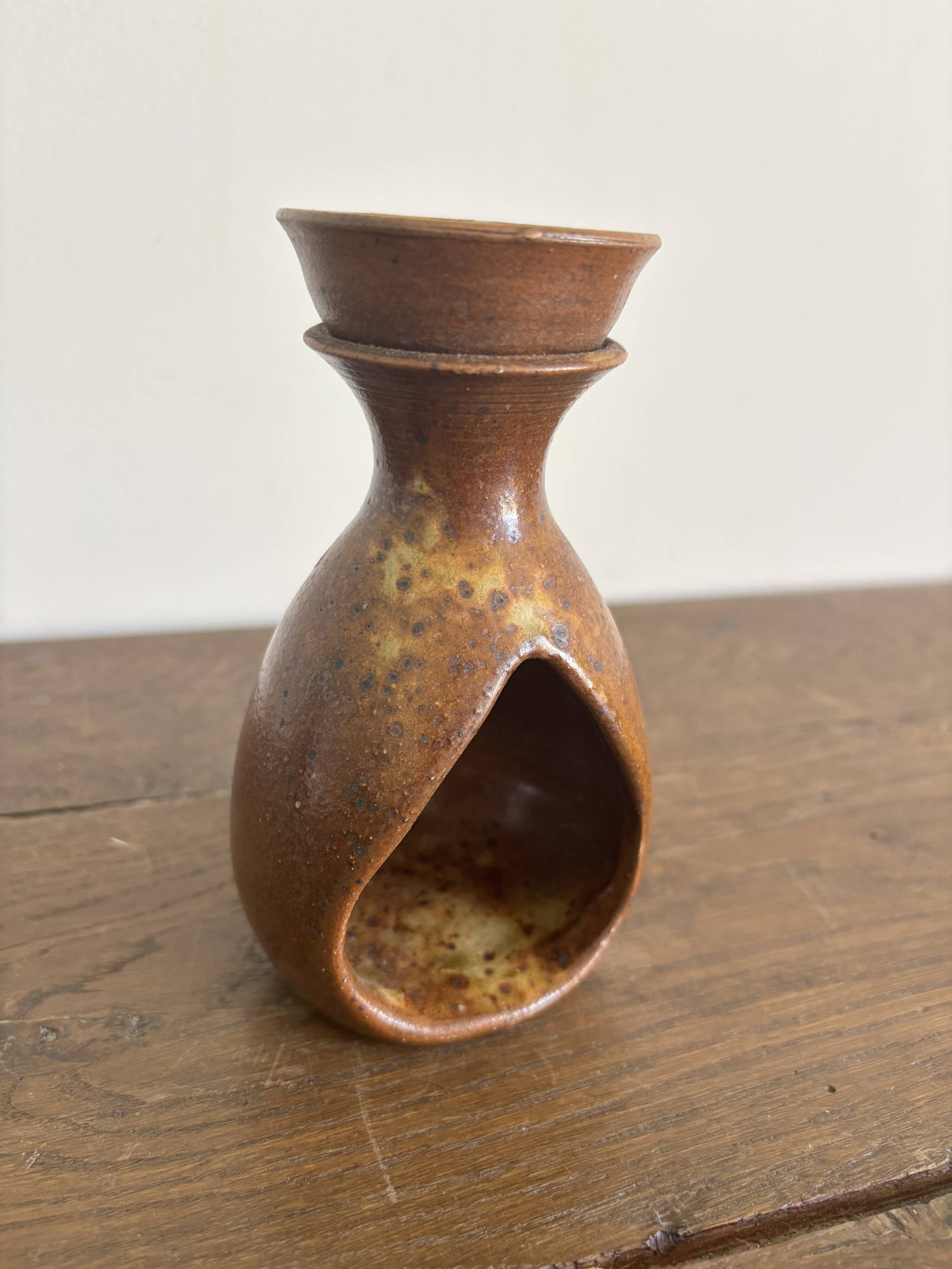 Vintage french stoneware ceramics set – mineral earth