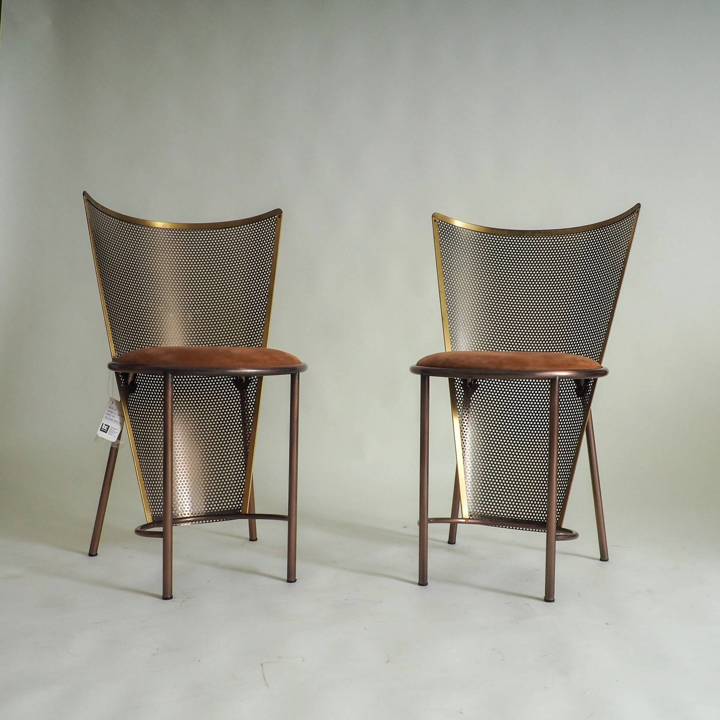 Set of 2 Sevilla EXPO '92 chairs by Frans Van Praet for Belgochrom (#35 & #36 /100)