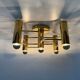 Vintage mid-century modern brass ceiling lamp Leola flushmount by Sciolari, Germany, 1970s