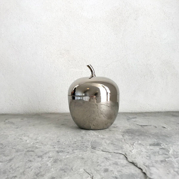 Vintage silver ice bucket apple