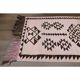 1970s vintage Turkish Oushak handmade wool cotton pink runner rug 98x317