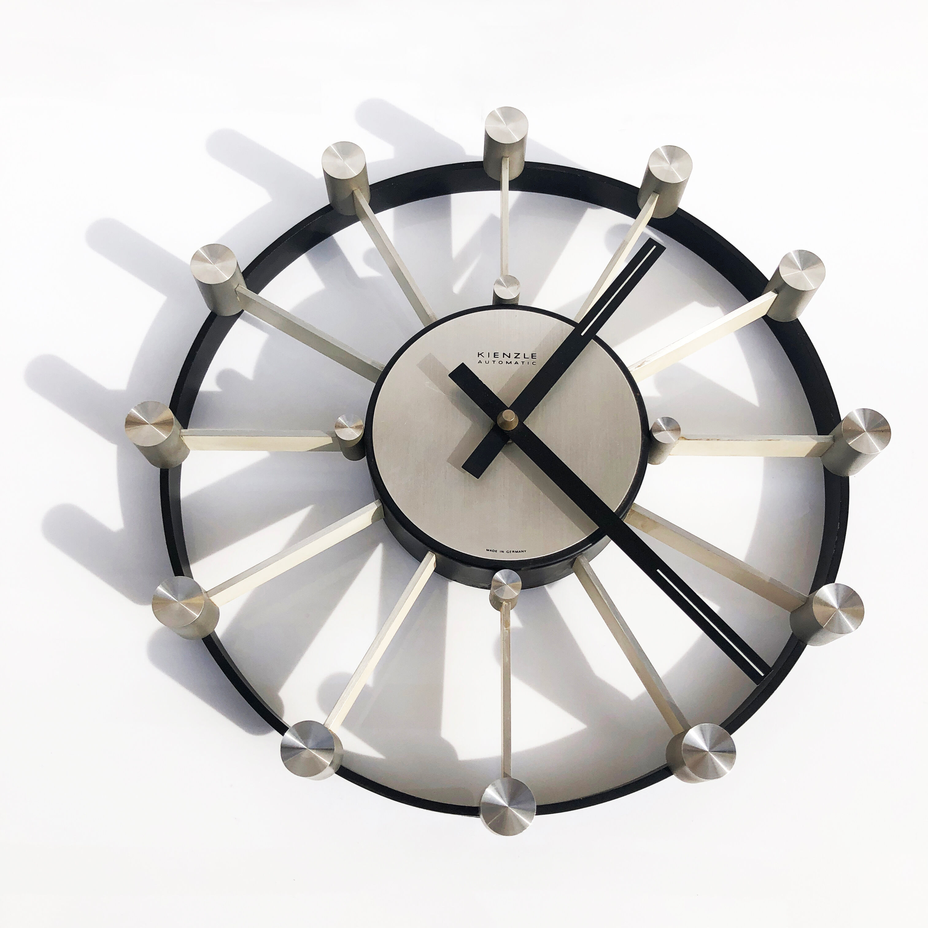 Modernist wall clock by Heinrich Moller for Kienzle