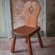 Vintage solid wood chair, brutalist chair, furniture, accent chair.