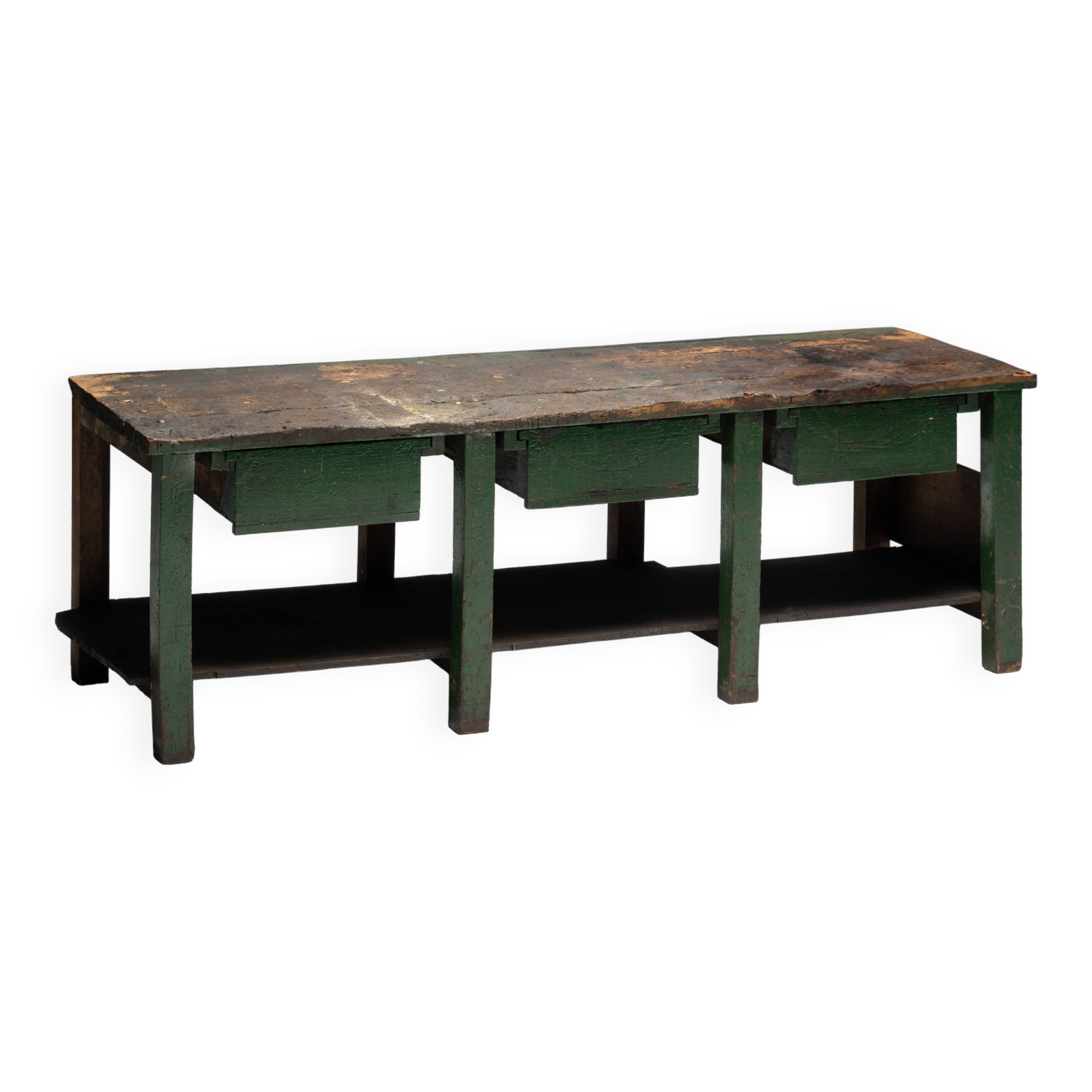 Rustic Industrial Workbench, France, Early 20th Century
