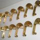 1 out of 10 pcs. Postmodern italian designer sottsass brass wall coat hooks