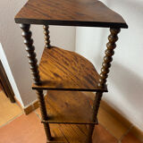 Corner shelf on a turned wooden stand