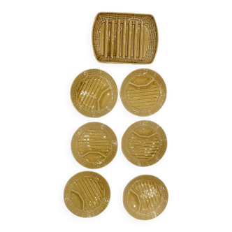 Assiettes à asperges en céramique Sarreguemines