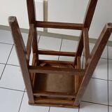 Set of 4 high oak stools 80 cm high