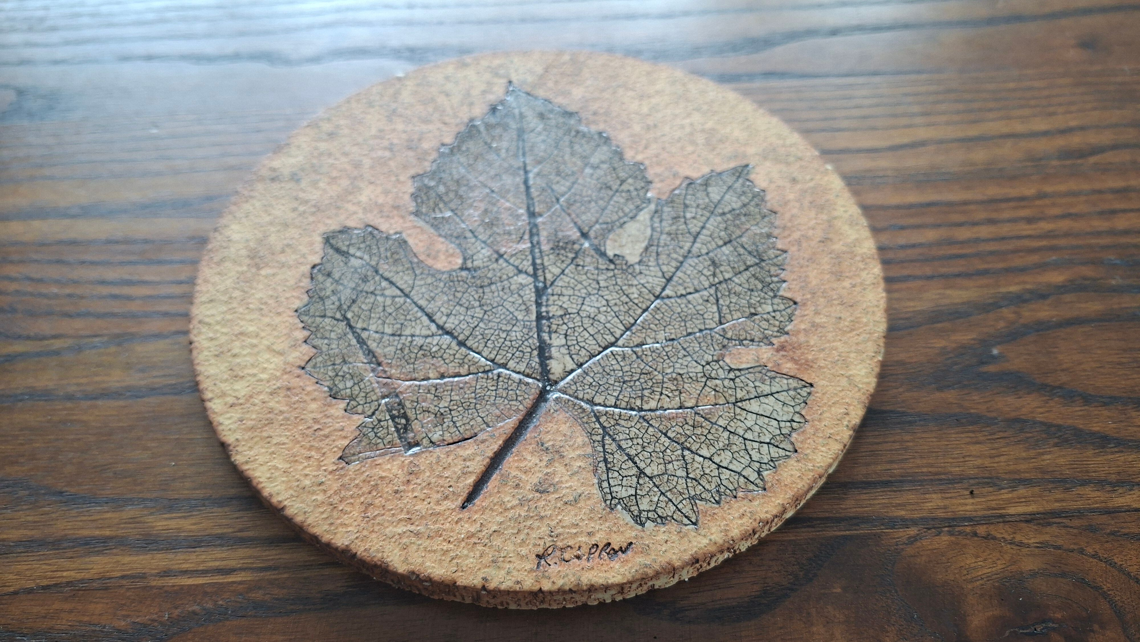 Wall ceramic leaf by Roger Capron, France 1960s-70s