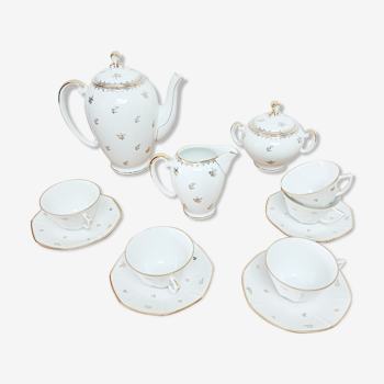 Coffee set in white and gold porcelain