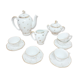 Coffee set in white and gold porcelain