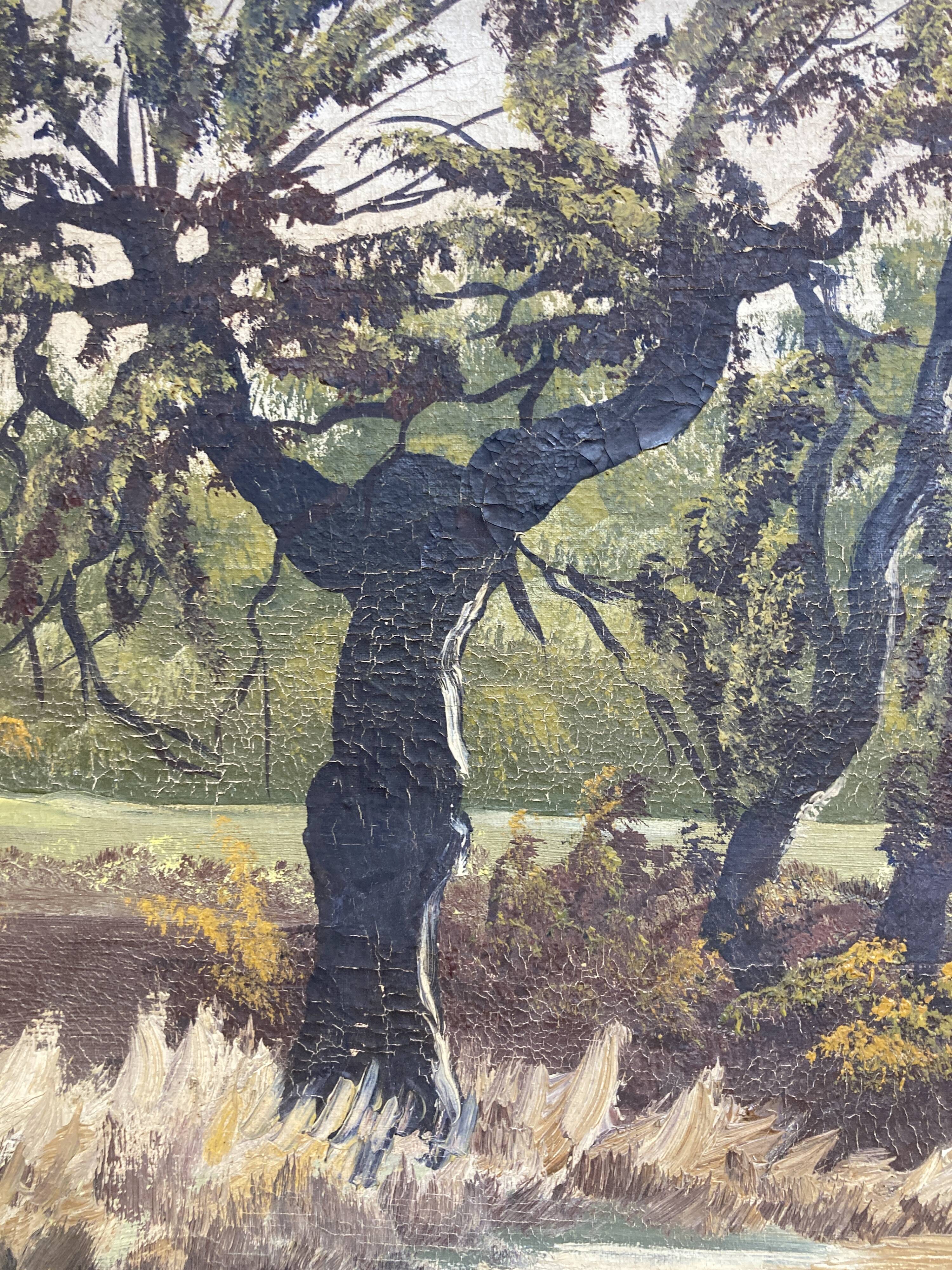 Painting of a landscape signed LEF