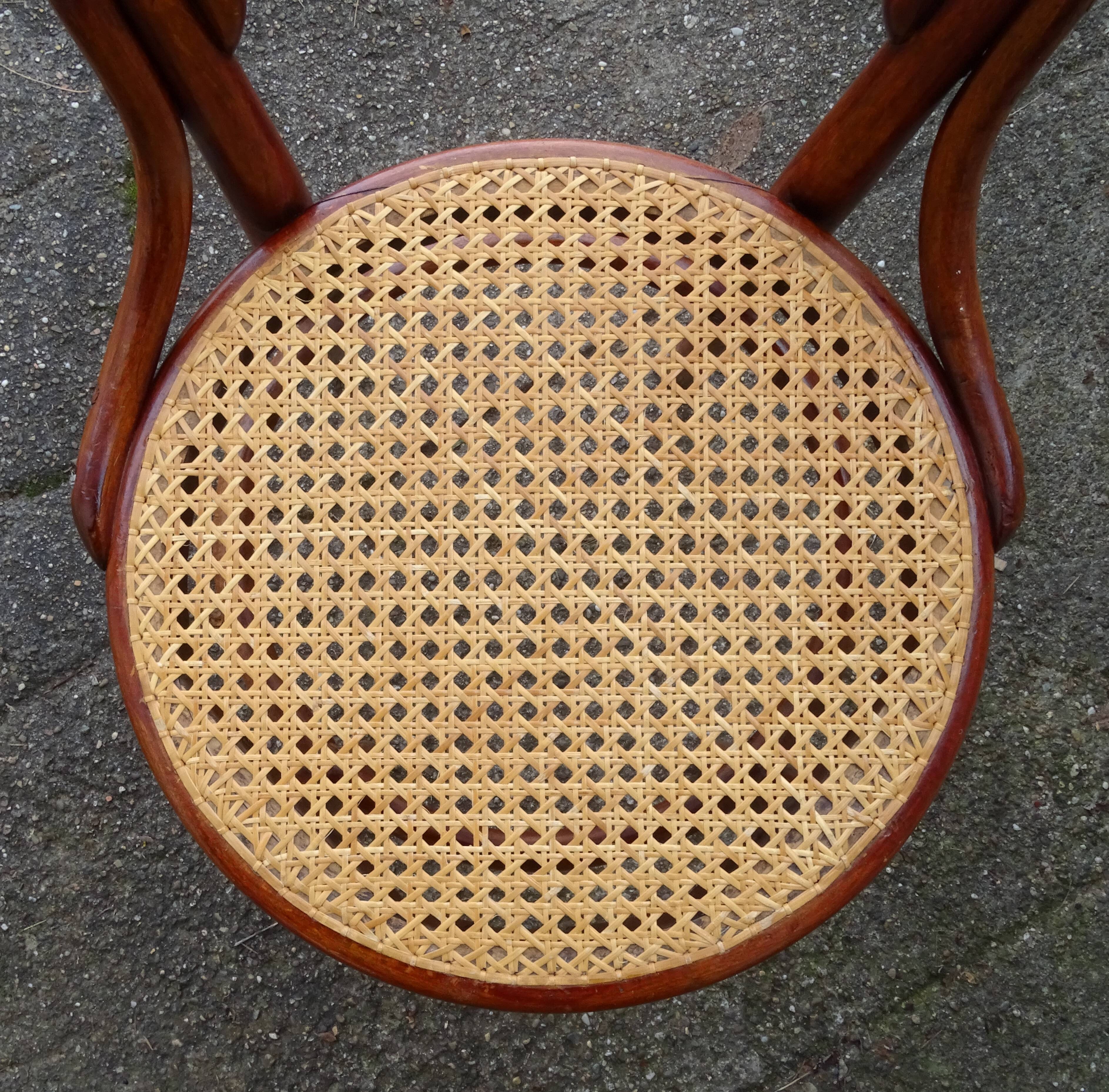 Lot de 5 chaise Thonet bistrot N°14 1/2 cannées