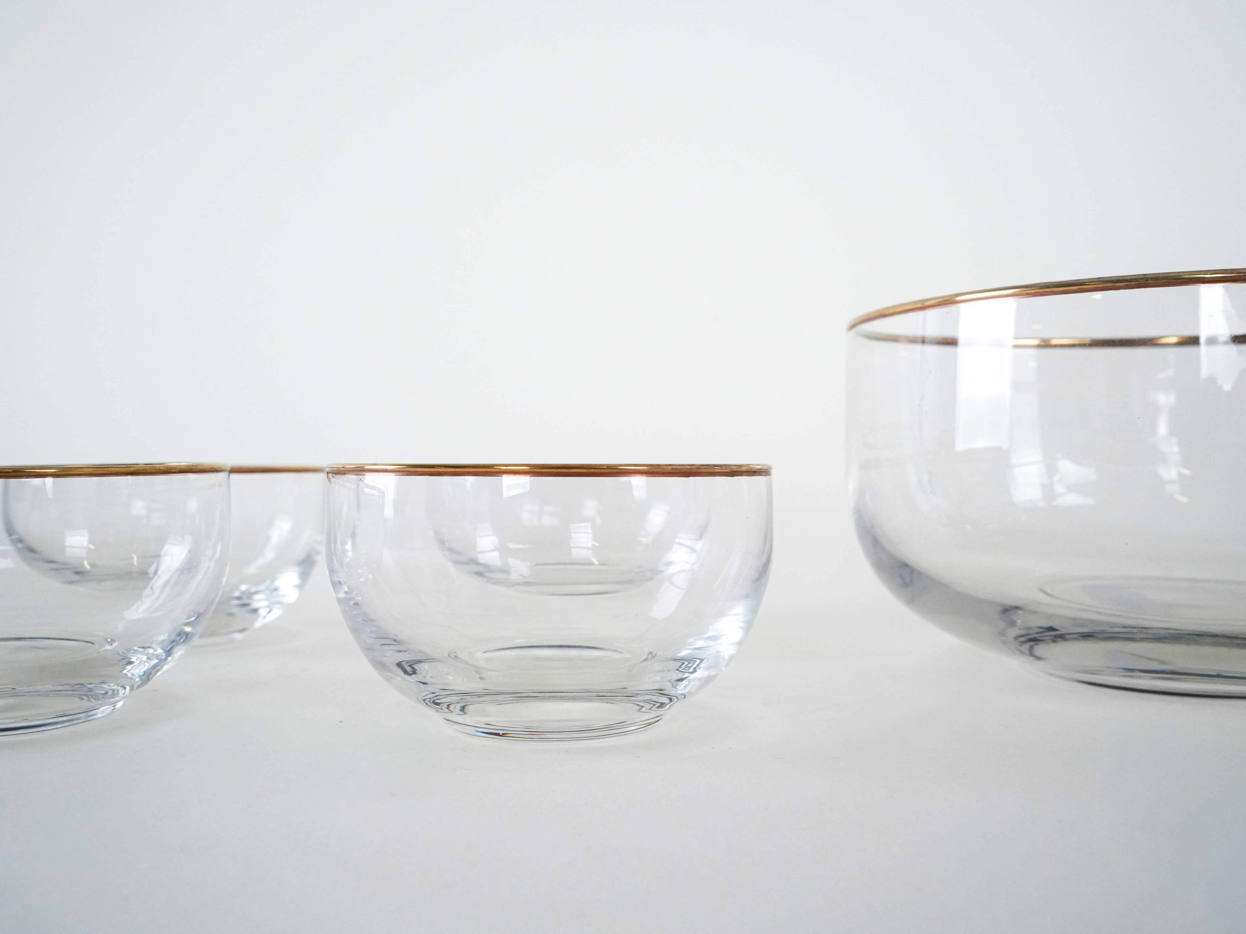 Glass serving set, Italian design, 1970s, made in Italy