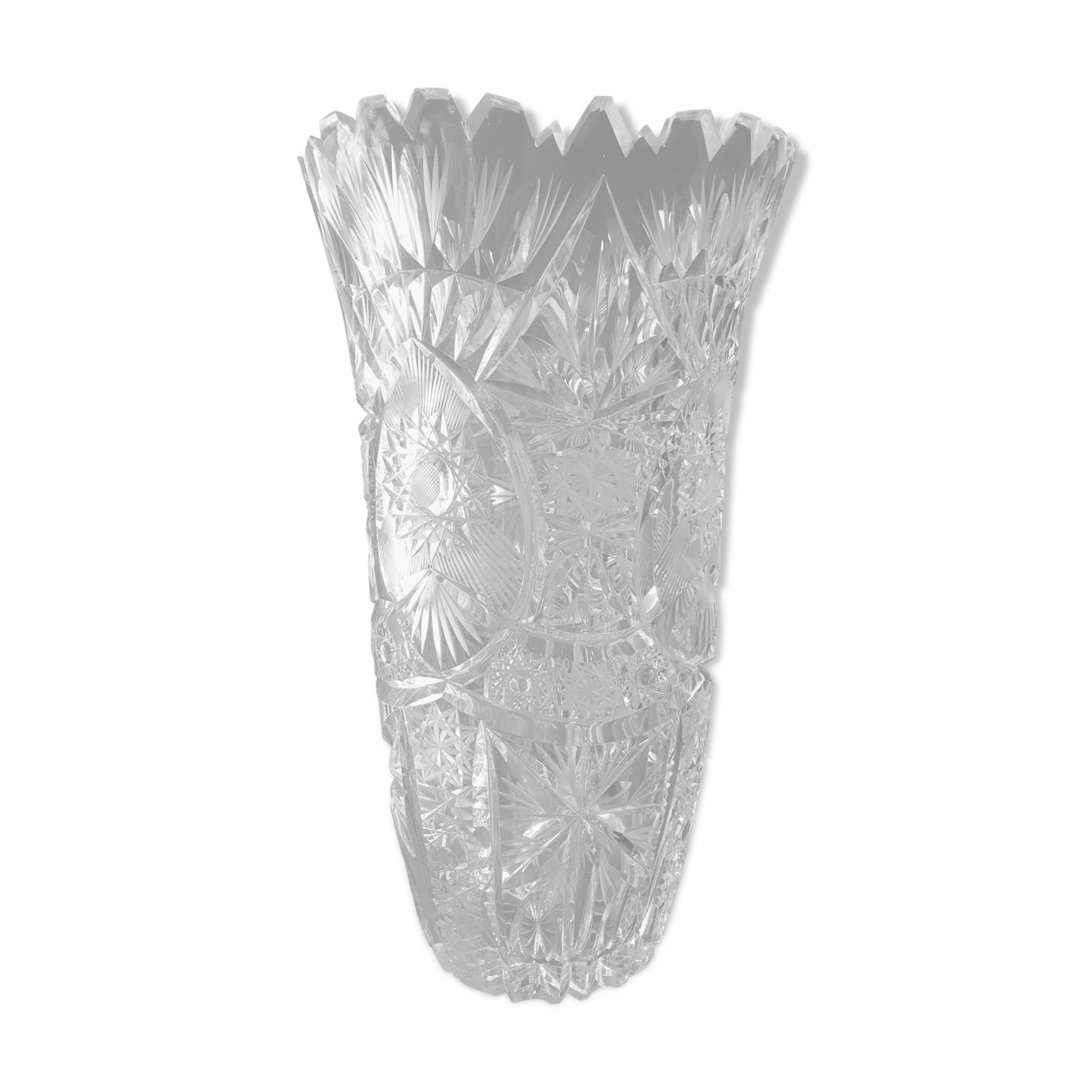 Vintage bohemian cut crystal vase