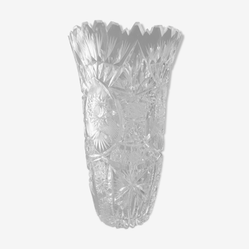 Vintage bohemian cut crystal vase