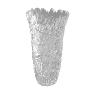 Vintage bohemian cut crystal vase
