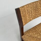Martin Visser set of six "SE82" wenge and rush dining chairs