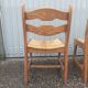5 old mulched wooden chairs Guillerme and Chambron vintage