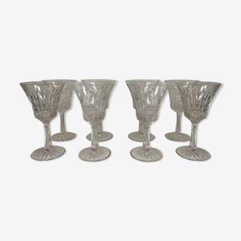 Suite of 8 water Baccarat Crystal glasses