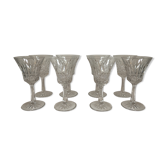 Suite of 8 water Baccarat Crystal glasses