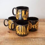 Royal Alma Animal Mug Set, Vintage Design From The 1970s, Staffordshire UK