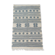 Hand-woven white and blue kilim carpet  75x125cm