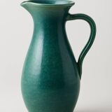 Carafe vintage en terre  émaillée bleu vert