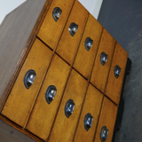 Apothecary cabinet or bank of drawers in oak and German pine mid-twentieth century