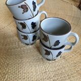 Lot de 5 tasses en grès