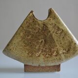 Brutalist stoneware vase Signed to be identified