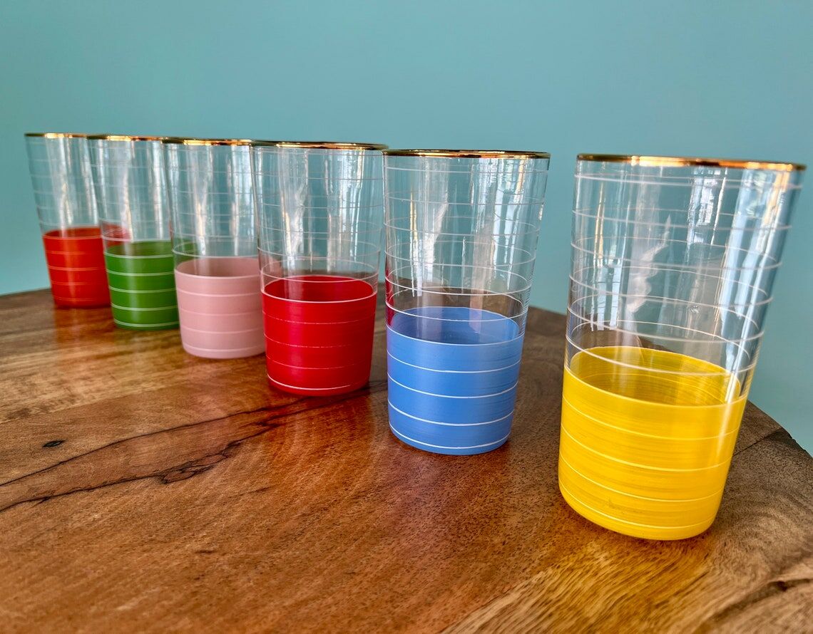 Verres à liqueur et à vin vintage des années 1960