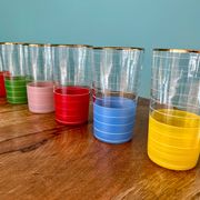 Vintage liqueur and wine glasses from the 1960s