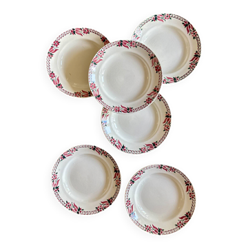 Set of 6 antique deep plates - Saint Amand Céranord