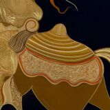 Vintage wooden art panel, Italy, 1963