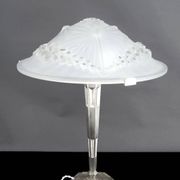 Important Art Deco lamp, nickel-plated bronze, Schneider glass, Fr, c. 1930