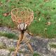Vintage rattan and wicker plant holder