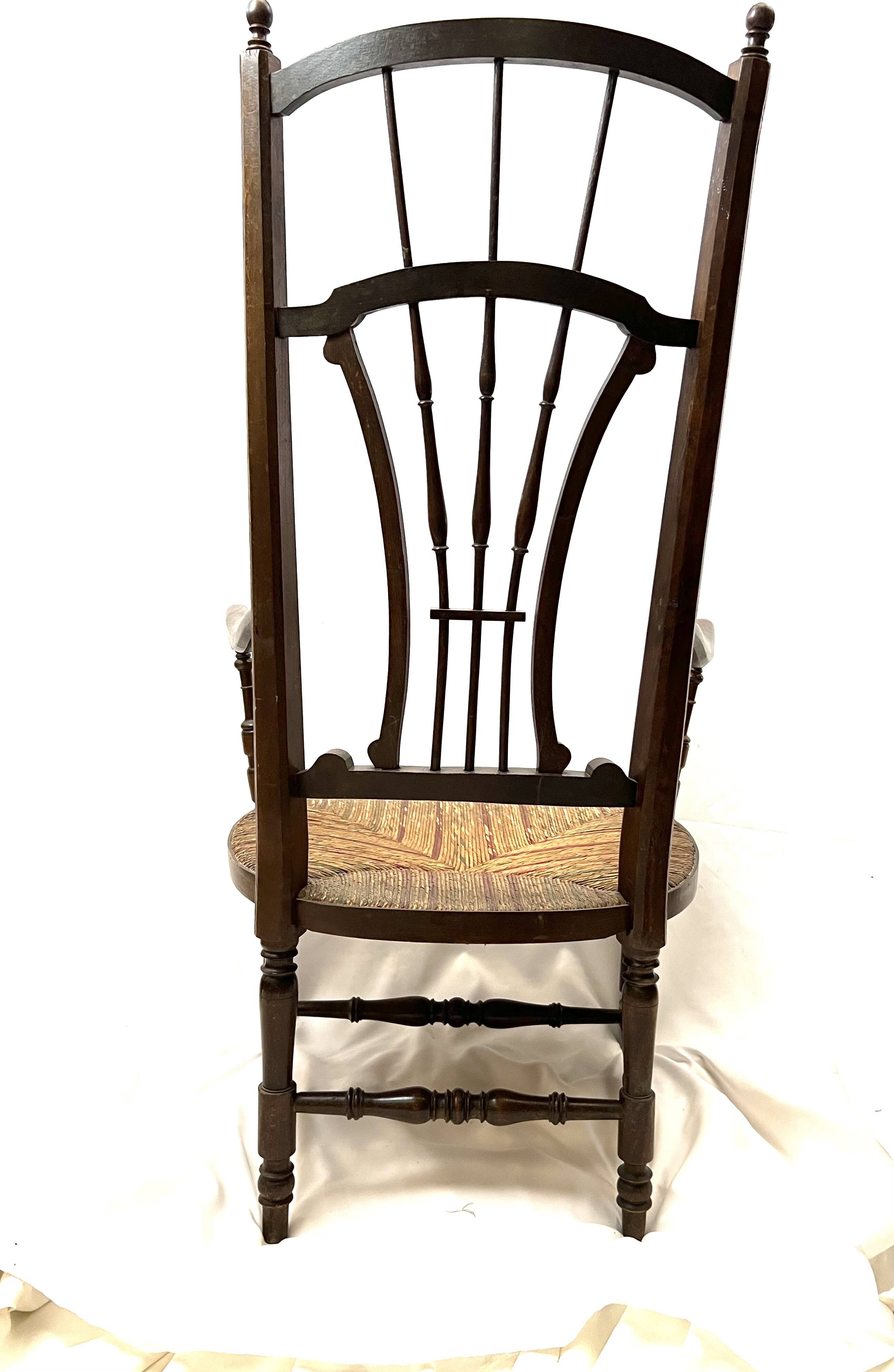 19th century Provencal nurse's chair wide seat