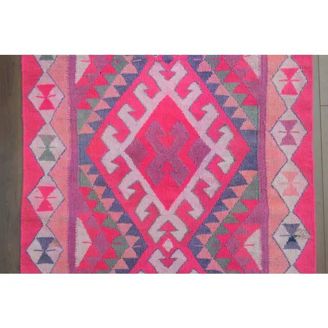 Tapis vintage turc en laine et coton noué à la main, années 1970