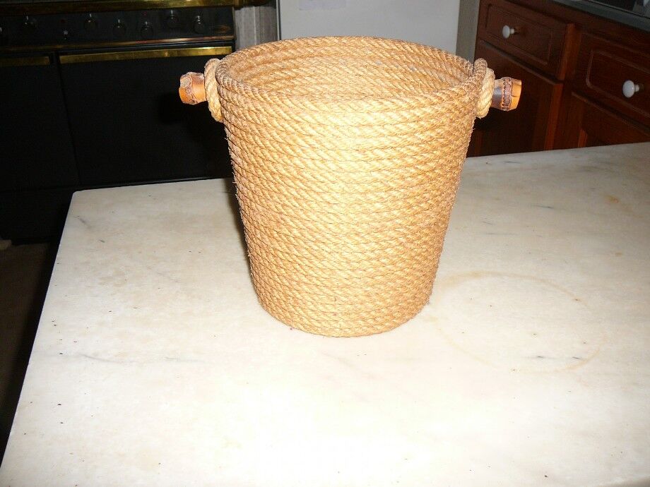 Seau à glace en cordage des années 70