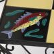 Ceramic coffee table with fish decoration, 1970s