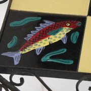 Ceramic coffee table with fish decoration, 1970s