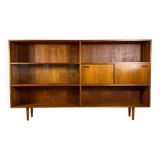 Vintage Clausen & Son teak bookcase with glass doors, Denmark 1960