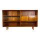 Bibliothèque Clausen & Son vintage en teck avec portes en verre, Danemark 1960